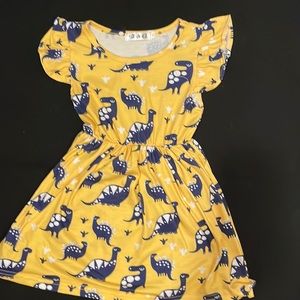 Yellow and Blue Dinosaur Dress Size 2T